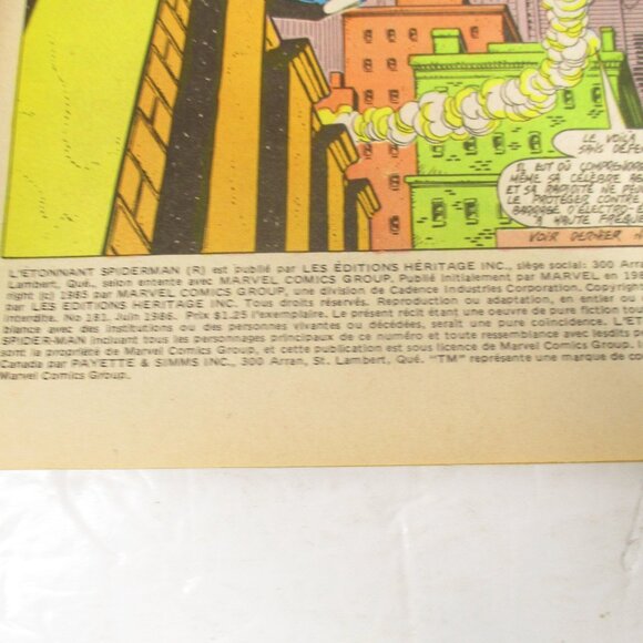 7 L'Etonnant Spider-Man 1986 by MARVEL French Canadian Comic Book no. 176 - 182 - Picture 14 of 16